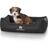 Knuffelwuff Kunstleder Hundebett Sidney M-L 85 x 63cm Schwarz