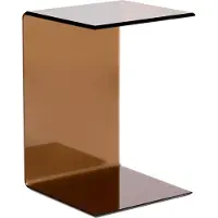 Beliani Beistelltisch Braun Transparent 40 x 61 cm Sicherheitsglas Leicht Transportierbar Multifunktional Rechteckig Minimalistisch Skandinavisch Stil