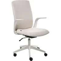Beliani Bürostuhl Beige Stoff Gepolstert mit verstellbaren ArmlehnenHöhenverstellbar Drehbar Neigungsfunktion Skandi Schreibtischstuhl Drehstuhl