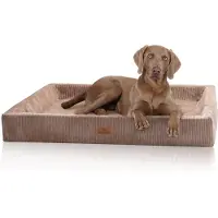 Knuffelwuff orthopädisches Hundebett aus Cord mit Handwebcharakter Santiago M-L 85 x 65cm Braun