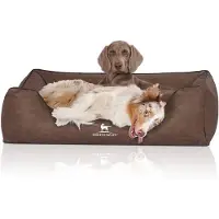 Knuffelwuff Hundebett Scottsdale aus Kunstleder XXL 120 x 85cm Braun