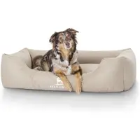 Knuffelwuff Hundebett Finlay aus Nylongewebe Übergröße XXXL 155 x 105cm Beige