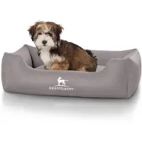 Knuffelwuff Kunstleder Hundebett Sidney M-L 85 x 63cm Grau