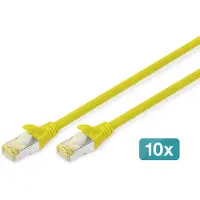 Digitus CAT 6A S/FTP Patchkabel, 10 Stück, 1 m, Cat6a, S/FTP (S-STP), RJ-45, RJ-45, Gelb