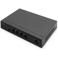 Digitus 4+1-Port Gigabit PoE Netzwerkswitch, Desktop, unmanaged, 1 Uplink Port RJ45, 60 W, af/at, Unmanaged, Gigabit Ethernet (10/100/1000), Power over Ethernet (PoE)