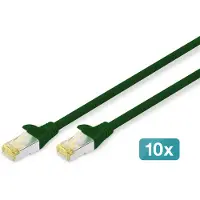 Digitus CAT 6A S/FTP Patchkabel, 10 Stück, 3 m, Cat6a, S/FTP (S-STP), RJ-45, RJ-45, Grün