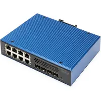 Digitus Industrieller 8+4 10G Uplink Port L3 managed Gigabit Ethernet PoE Switch, Managed, L2/L3, Gigabit Ethernet (10/100/1000), Vollduplex, Power over Ethernet (PoE)