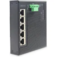 Digitus 5 Port Gigabit Ethernet Netzwerk Switch Switch, Flat, Industrial, Unmanaged, Unmanaged, Gigabit Ethernet (10/100/1000), Rack-Einbau, Wandmontage