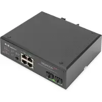 Digitus 4 Port Gigabit Ethernet Netzwerk PoE Switch, Industrial, Unmanaged, 2 SFP Uplink, Unmanaged, Gigabit Ethernet (10/100/1000), Power over Ethernet (PoE)