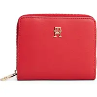 Tommy Hilfiger Geldbörse "TH ICON MED ZA FLAP", Damen Geldbeutel, Portemonnai mit edlem TH-Logoemblem
