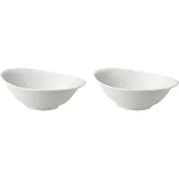 Palmer 2 x White Delight Schale oval, Porzellan weiß, 25 x 16 cm, Inhalt 0,70 Liter, für Salat, Beilagen, Nachos etc., spülmaschinenfest