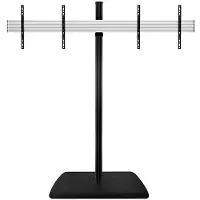 B-Tech SystemX VC Standfuß für Dual-Diplays nebeneinander mit Kameraablage (VESA 600 x 400) - 1.8m