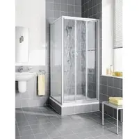 Kermi Gleittür Nova 2000 STD 0750x1750, silber mattglanz, Kunstglas Kerolan Fontana N2STD0751711K