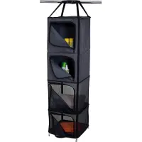 Eurotrail Kleiderschrank 4 Regale 110 x 33 x 31 cm Polyester grau/schwarz