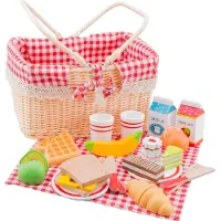 Woet Picknickkorb junior 27 cm Holz 24-teilig