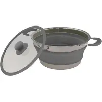 Eurotrail Pfanne mit deckel klappbar 24 cm silikon grau 2-teilig
