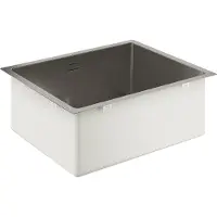 GROHE K700U 60-S, Bündiges Waschbecken, Rechteckig, Edelstahl, Edelstahl, 1 Becken, Rechteckig