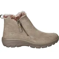 SKECHERS Relaxed Fit: Easy Going - Cool Zip! Enkellaarsjes Plat - Taupe - Maat 39