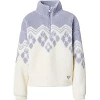 Roxy - Fleece Pullover mit Kragen mit Reißverschluss - Mountain Story Bone White für Damen - Größe L - Violett