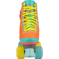 Nijdam Rolschaatsen - LED Star Zebra - Fluororanje/Lichtblauw/Geel - 37/38