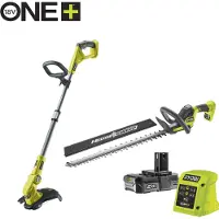 Ryobi ONE+ Akku Kombo-Kit RY18LT18HTA-120, Rasentrimmer + Heckenschere (grün/schwarz, Li-Ionen Akku 2,0Ah)