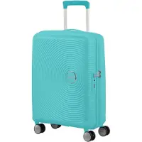 American Tourister Soundbox Spinner 55 / 20 TSA EXP Trolley Poolside Blue türkis