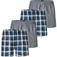 Schiesser Herren Web-Boxershorts, 4er Pack - Webware, Unterhose, Baumwolle