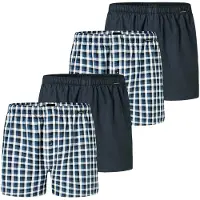 Schiesser Herren Web-Boxershorts, 4er Pack - Webware, Unterhose, Baumwolle
