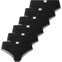 Schiesser Damen Strings, 6er Pack - 6Pack Cheeky String, Stretch Cotton, uni