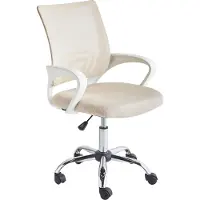 Beliani Bürostuhl Beige aus Stoff Höhenverstellbar Drehbar Modernes Design Schreibtischstuhl Drehstuhl für Home Office Büro