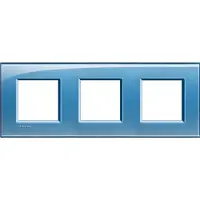Legrand LNA4802M3AD Abdeckrahmen LIVINGLIGHT: 3-fach, 2 + 2 + 2 Module, Farbe: Blau