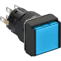 Schneider Electric XB6ECF6B2P Leuchtdrucktaster, blau, Ø 16, Unterputz, Doppeldruckentriegelung, 24 V, 2OC - 5 Stück