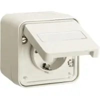 Berker Steckdose SCHUKO mit Klappdeckel AP, W.1, polarweiss matt