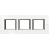 Legrand HA4802M3HHD Abdeckrahmen AXOLUTE: 3-fach, horizontal/vertikal, Farbe: White Aluminium