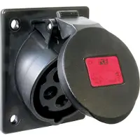 Pce Anbaudose schräg 32A 5p 6h IP44/54 schwarz Turbo Twist (Flansch 80x97 - Lochabstand 60x73)