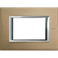 Legrand HA4803NX Abdeckrahmen AXOLUTE: 3 Module, Farbe: Titan, gebürstet