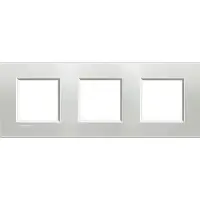 Legrand LNA4802M3AG Abdeckrahmen LIVINGLIGHT: 3-fach, 2 + 2 + 2 Module, Farbe: Silber