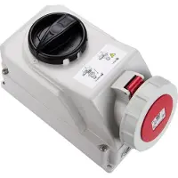 Pce 75132-6 Abschaltbare Wanddose 16A 3p 6h IP67