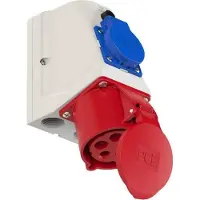 Pce 9225-6w Wandsteckdose - COMBO 32A 5p 6h IP44 (nicht verdrahtet)