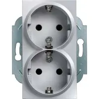 Siemens Steckdose 2f alu glz UP m.BS IP20 ZP 5UB2212-4
