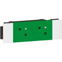 Legrand 077192L Mosaic 2-fach Schutzkontakt-Steckdose, Snap-On, EBS Farbe: Grün