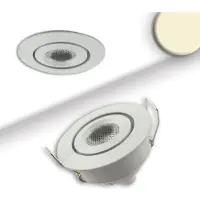 ISOLED LED Einbauleuchte MiniAMP weiss, 3W, 12V DC, warmweiss, dimmbar, 100cm Kabel