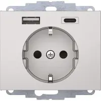Berker Steckdose SCHUKO/USB A-C K.x alu matt