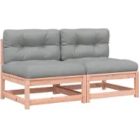 vidaXL Gartensofas ohne Armlehnen mit Kissen 2 Stk. Douglasienholz