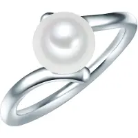 Valero Pearls Ring - Sterling Silber Ring Süßwasser-Zuchtperle - Gr. 56 - in Silber - für Damen