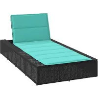 vidaXL Sonnenliege mit schwebender Auflage Schwarz Poly Rattan