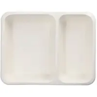 Papstar 50 Siegelschalen Zuckerrohr, PLA beschichtet 2-geteilt 1200 ml 4,9 cm x 22,7 cm x 17,8 cm