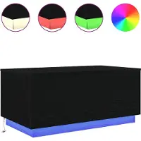 vidaXL Couchtisch mit LED-Leuchten Schwarz Eichen-Optik 90x50x40 cm