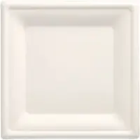 Papstar 100er-Pack Teller »pure« Zuckerrohr weiß eckig - 20 x 20 cm weiß, 20x20 cm