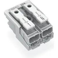 Wago 294-4052 Netzanschlussklemme ohne PE-Kontakt ohne RastfüÃe 1-N 2-polig weiÃ
